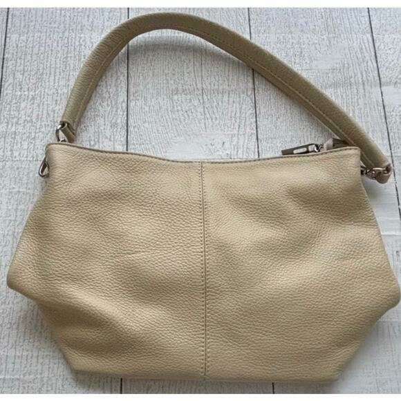 Genuine Pebbled Leather Cream Purse Made in Italy - Picture 1 of 16